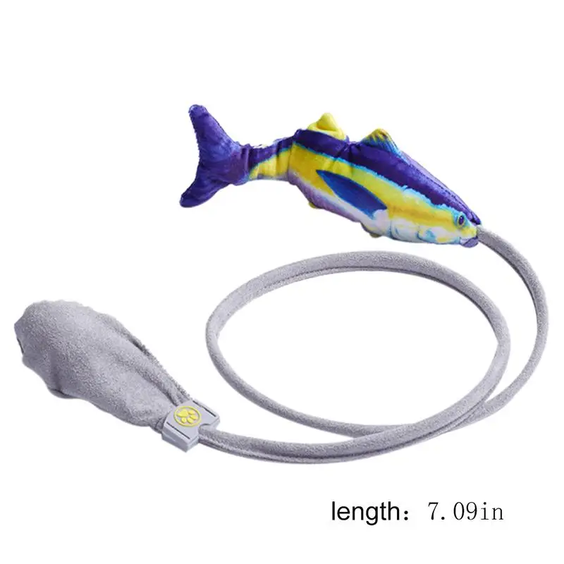 

Interactive Cat Teasing Toy Plush Cat Chew Cleaning Teeth Toy Creative Simulation Fish Shaped Kitten Bite Catnip Toys Supplies