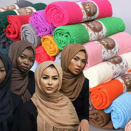 

Мусульманский хиджаб для женщин, мягкий хлопковый головной платок размером 170*68 см