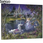 Алмазная живопись сделай сам, замки, Сказочная девушка, единорог, вышивка крестиком, полная Алмазная вышивка, Мозаика Декор для дома ручной работы