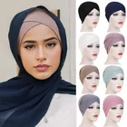 Мусульманский Женский Внутренний штатив, Эластичный Нижний шарф, хиджаб с крестом на лоб, тюрбан, женский головной убор, головной платок, головной платок, головной убор
