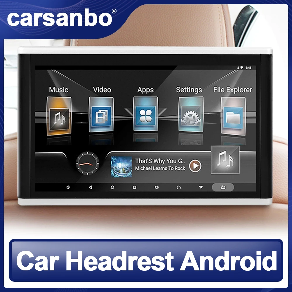 Автомобильный HD-дисплей Carsanbo на подголовник сенсорный экран 10 1 дюйма 1080P Android 9 0 4K