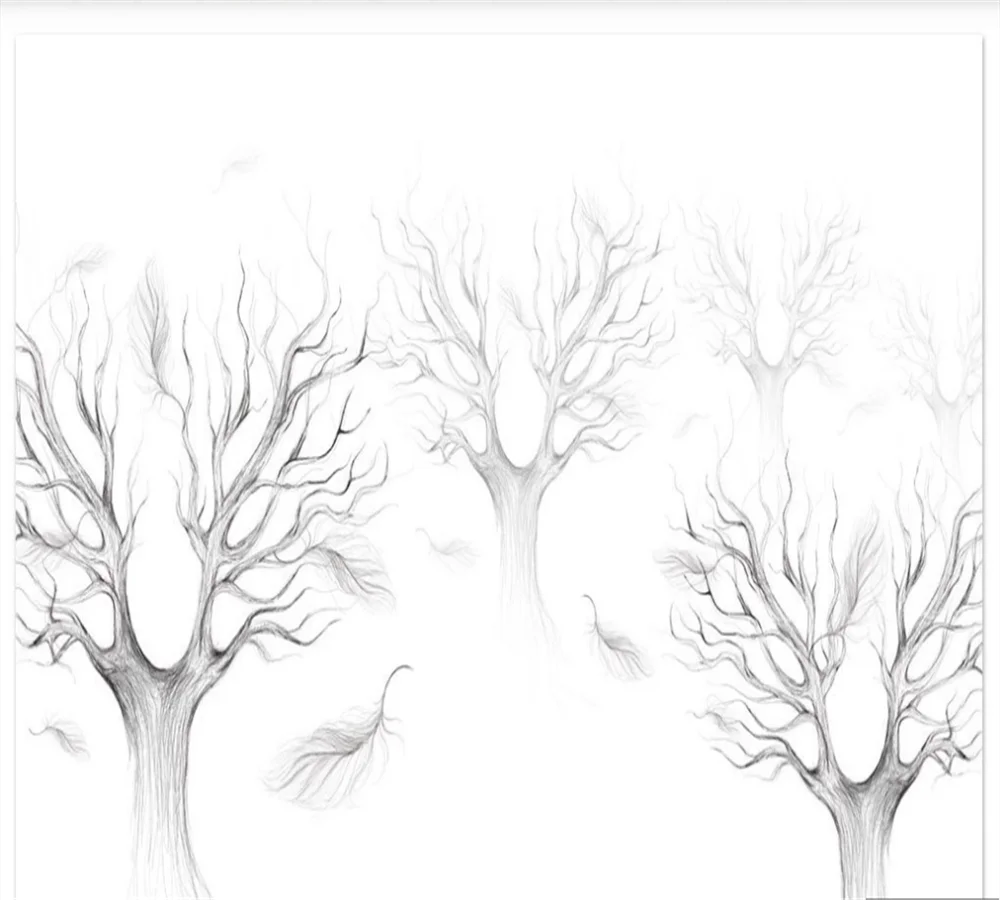 Пользовательские 8d Обои фреска Скандинавский минималистский черный и белый