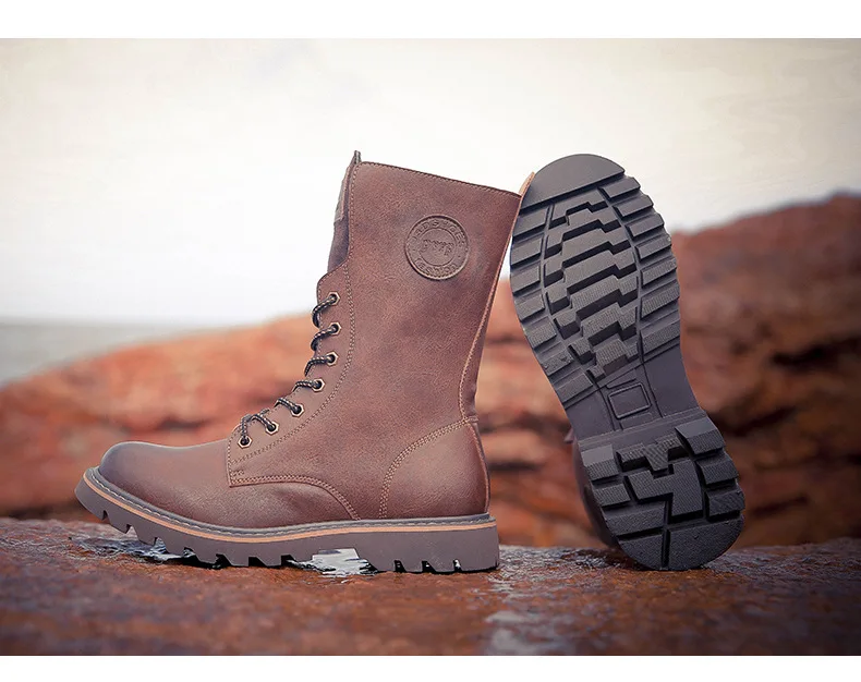 winter Retro genuine Leather Martin boots men shoes quality Hiking boots sports sneakers man lace up boots men footwear