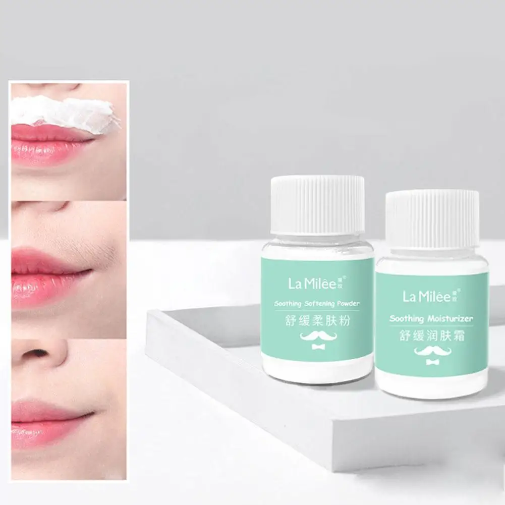 

30g + 20g Soothing Softening Cream + Powder Hair Removal Bleaching Stop Soft Smooth Moustache Cream Agent Non-Permanent Bea V6P9