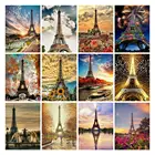 Алмазная 5d Вышивка сделай сам, квадратная круглая алмазная живопись, Парижская башня, искусственное украшение, подарок для хобби