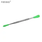 12 см Нержавеющаясталь ложка с Силиконовый наконечник крышка, табака трубы курительная трубка масляный очиститель для распылителя, профессиональный резервуар, электронная сигарета DIY инструмент для очистки