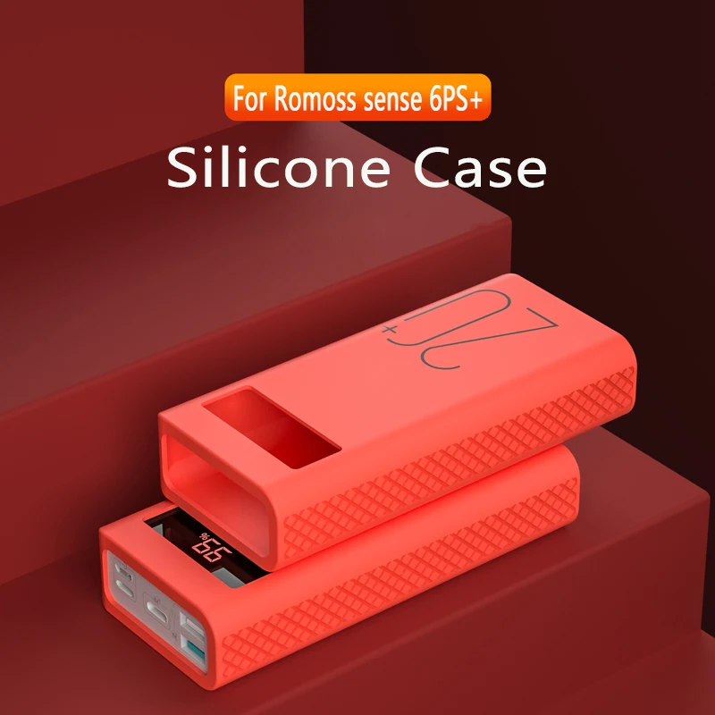

Silicone Case For 20000mAh ROMOSS Sense 6PS+ Power Bank PSN20 Anti-impact/Skid Soft Shell Protective Cover