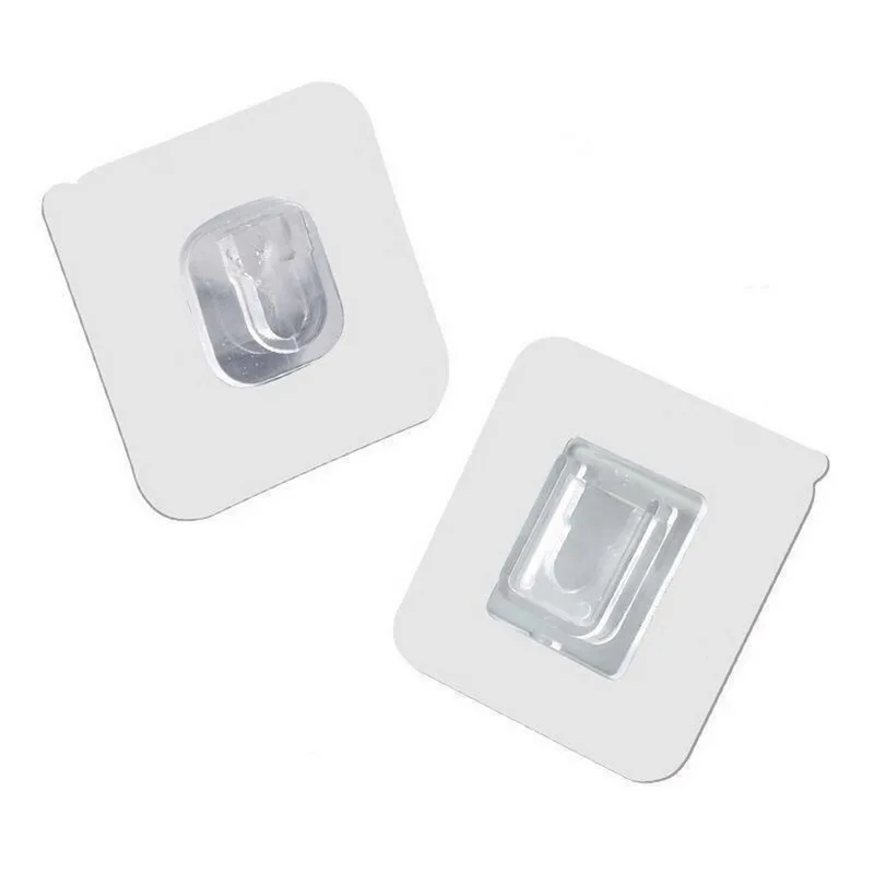 

DoubIe-Sided Adhesive Wall Hooks Hanger Strong Transparent Hooks Suction Cup Sucker Wall Storage HoIder For Kitchen Bathroom