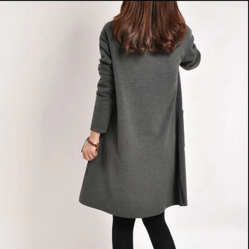 Осеннее Новое Повседневное платье для будущих мам беременных большого размера