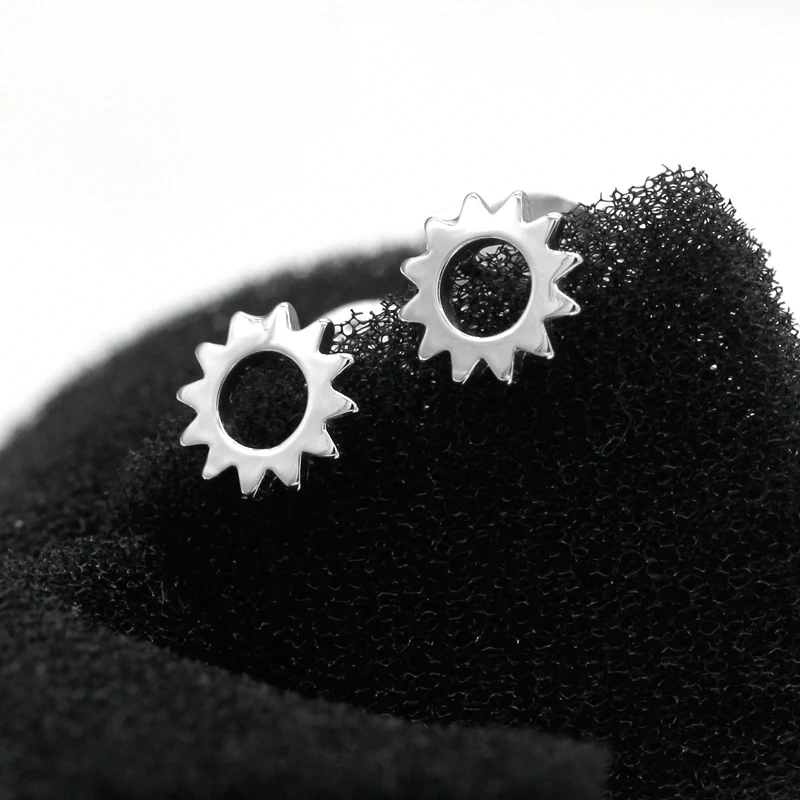 Для жены подарок подруге 925 серебро Симпатичные серьги-гвоздики крошечные серьги