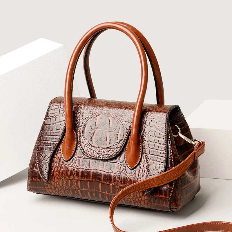 

Alligator Women Shoulder Bag PU Leather Handbag Crocodile Large Capactiy Lady Messenger Crossbody Purse Big