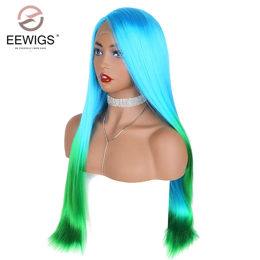 EEWIGS прямые синтетические волосы парик длинный Косплей высокотемпературный