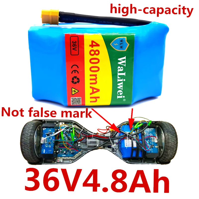 36V4.8Ah перезаряжаемый литий-ионный аккумулятор 4800mAh для электрического