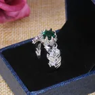 Классические роскошные женские обручальные кольца в виде листьев дерева с цирконом класса ААА, Женское Обручальное кольцо с вечным зеленым цирконием, очаровательное женское коктейльное ювелирное изделие
