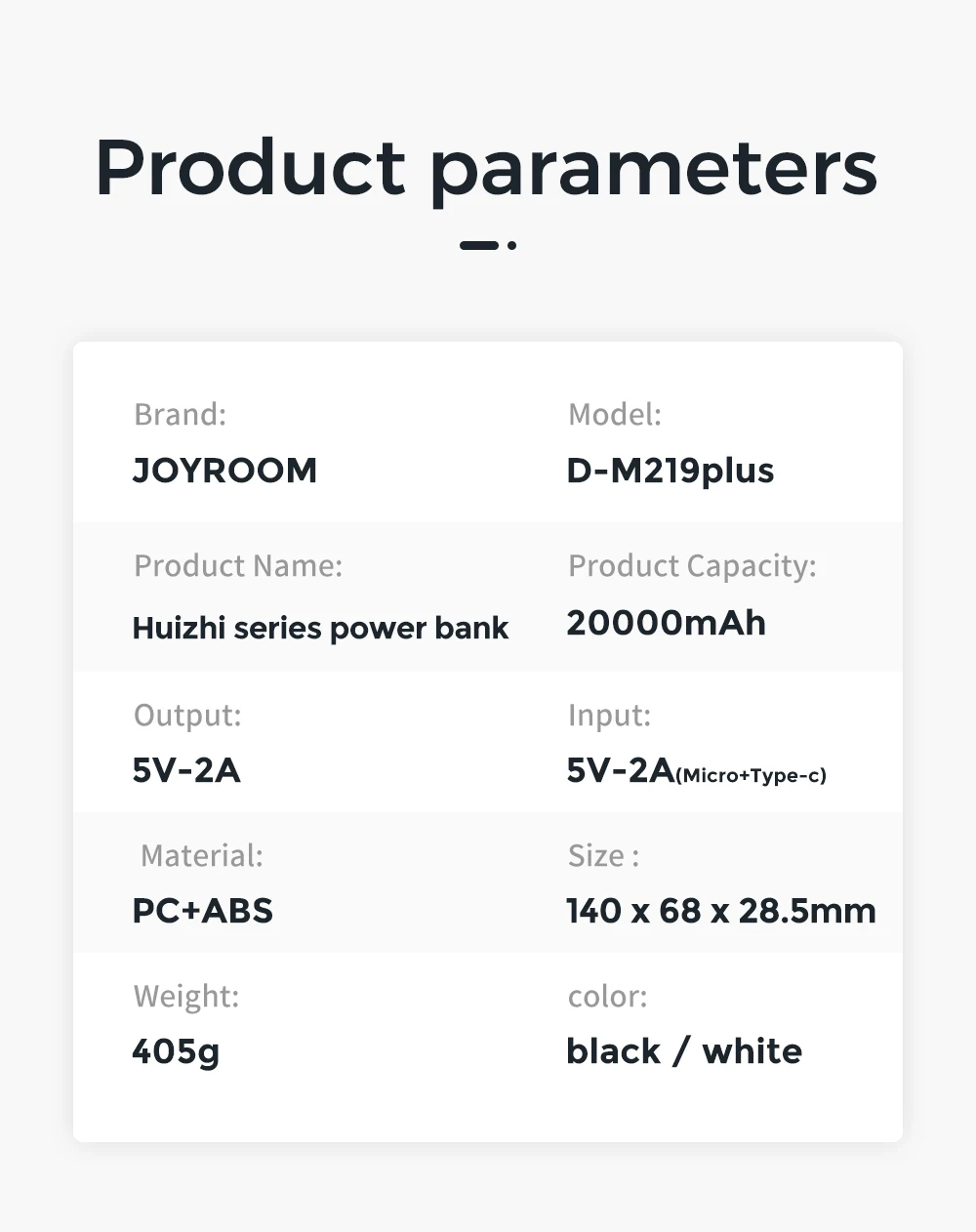 Joyroom внешний аккумулятор 20000 мАч 2 USB внешний аккумулятор 10000 мАч Mico type-c внешний аккумулятор портативное зарядное устройство Внешний аккумулятор
