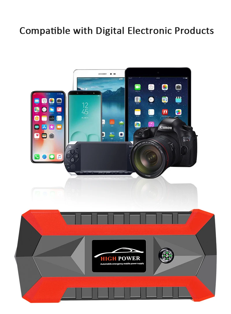 12v 28000mah car jump starter power bank portable emergency starter power bank for mobile phones tablet auto car battery booster free global shipping