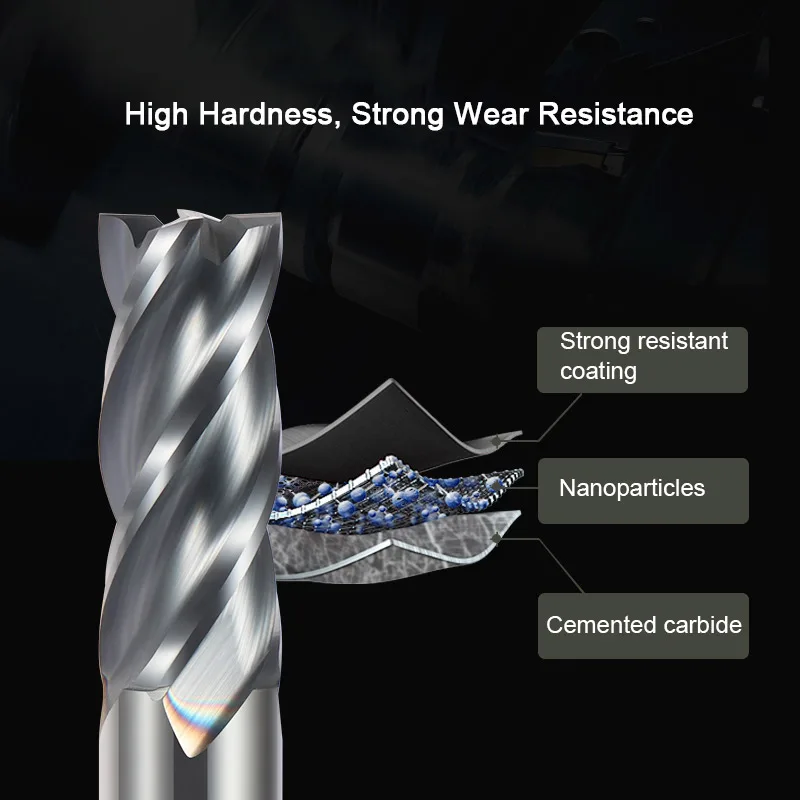 Твердосплавный фрезерный станок 4 канавки твердосплавная торцевая фреза из