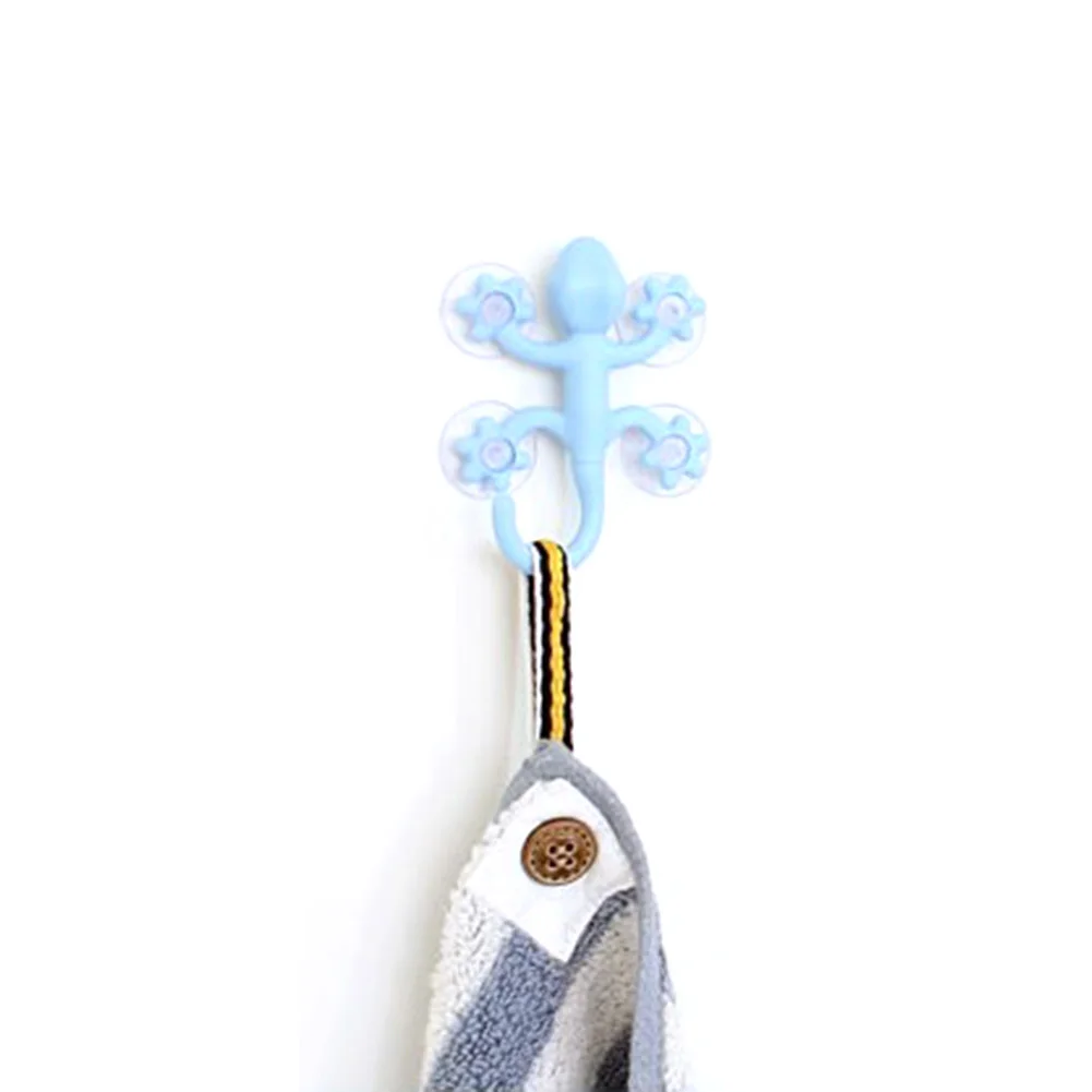 

1pc Wall Hook Hanger Gecko Hook With 4 Strong Suction Cup Super Suction Cup Sucker Cartoon Hook For Kitchen Bathroom Accessories