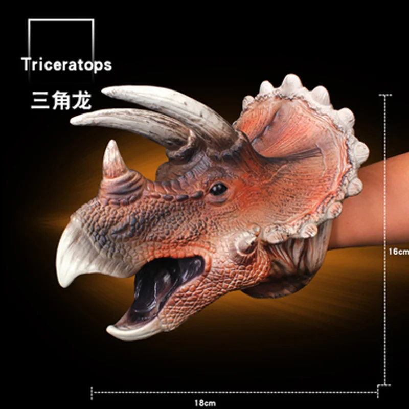 Супердинозавр Triceratops ручная кукла Нетоксичная мягкая резина голова животного