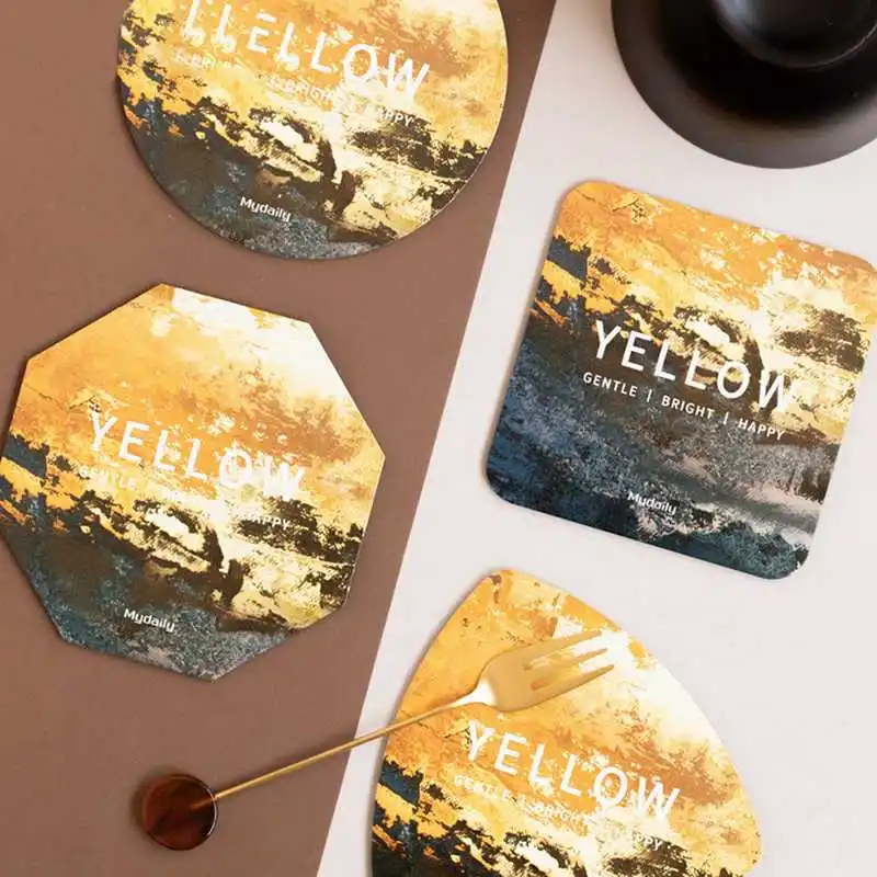 

Delicate Printed Table Mats Drink Coaster Coffee Mug Cup Coasters Table Placemats Stainless Steel Heat-resistant Nonslip Pads