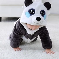 autumn newborn baby long sleeve raccoon panda cosplay costume animal rompers hooded for boys girls babe warm cotton jumpsuit