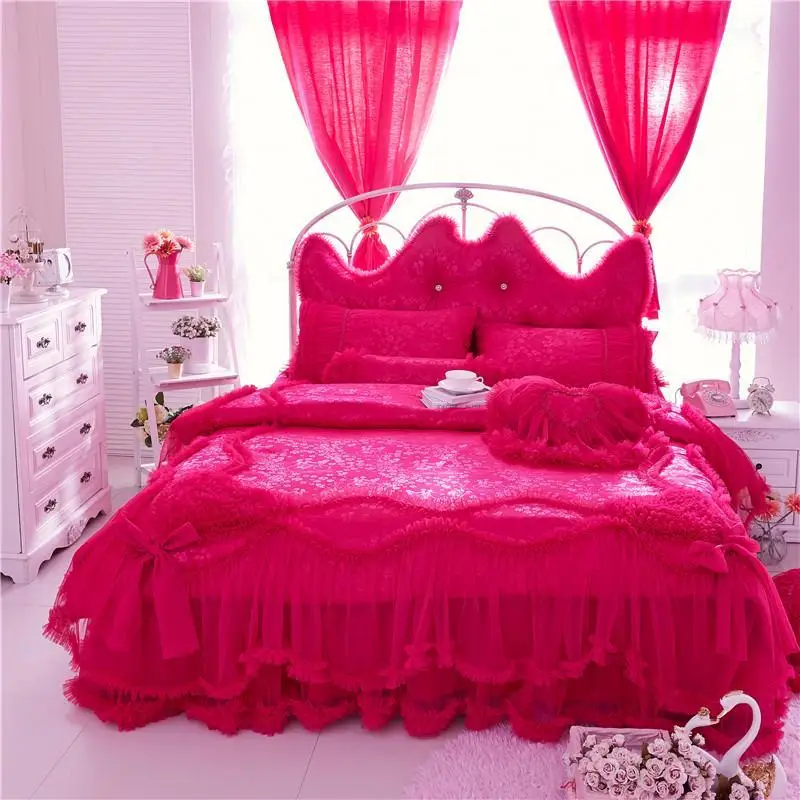 

2017 Egypt cotton satin luxury Jacquard Bedding Set Twin Queen King size 3/J/7Pcs Duvet cover set Bedskirt Pillowcases bed linen