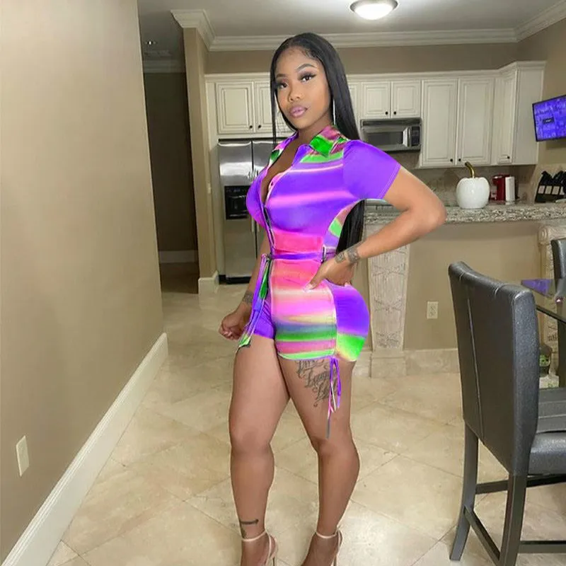 Женский Облегающий комбинезон со шнуровкой и круглым вырезом европейские