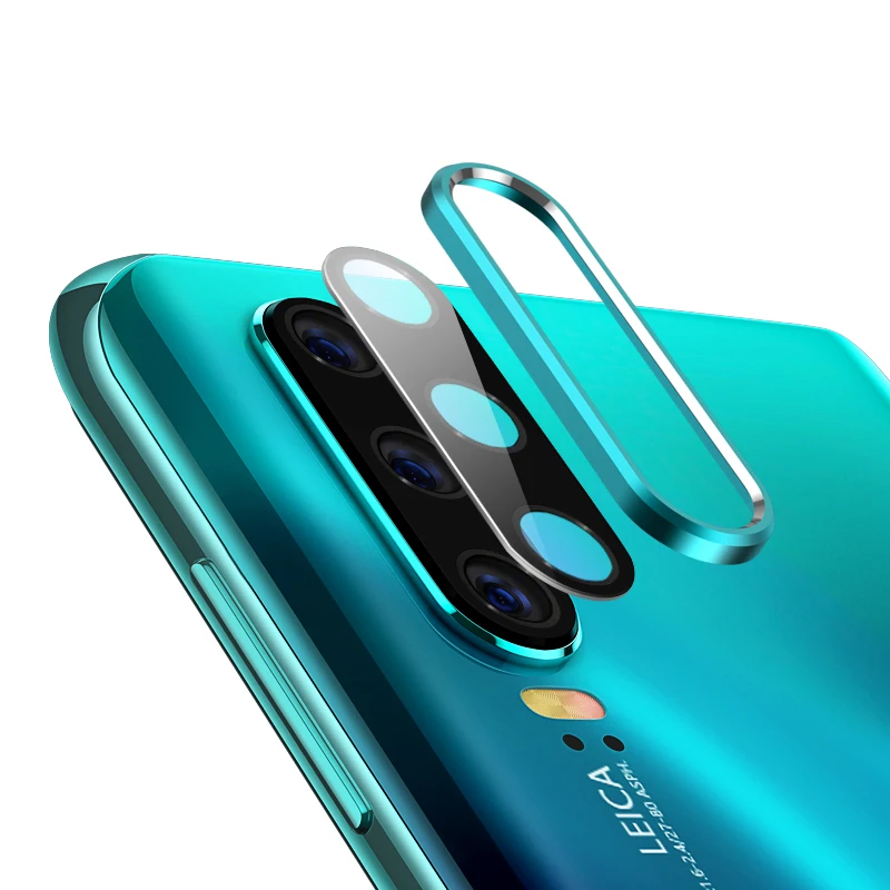 Green with 6D Glass Для huawei P30 Pro защита для экрана камеры+ задняя защита объектива Кольцо чехол для huawei P20 Pro задняя 2 в 1 6D закаленное стекло - Цвет: Green with 6D Glass