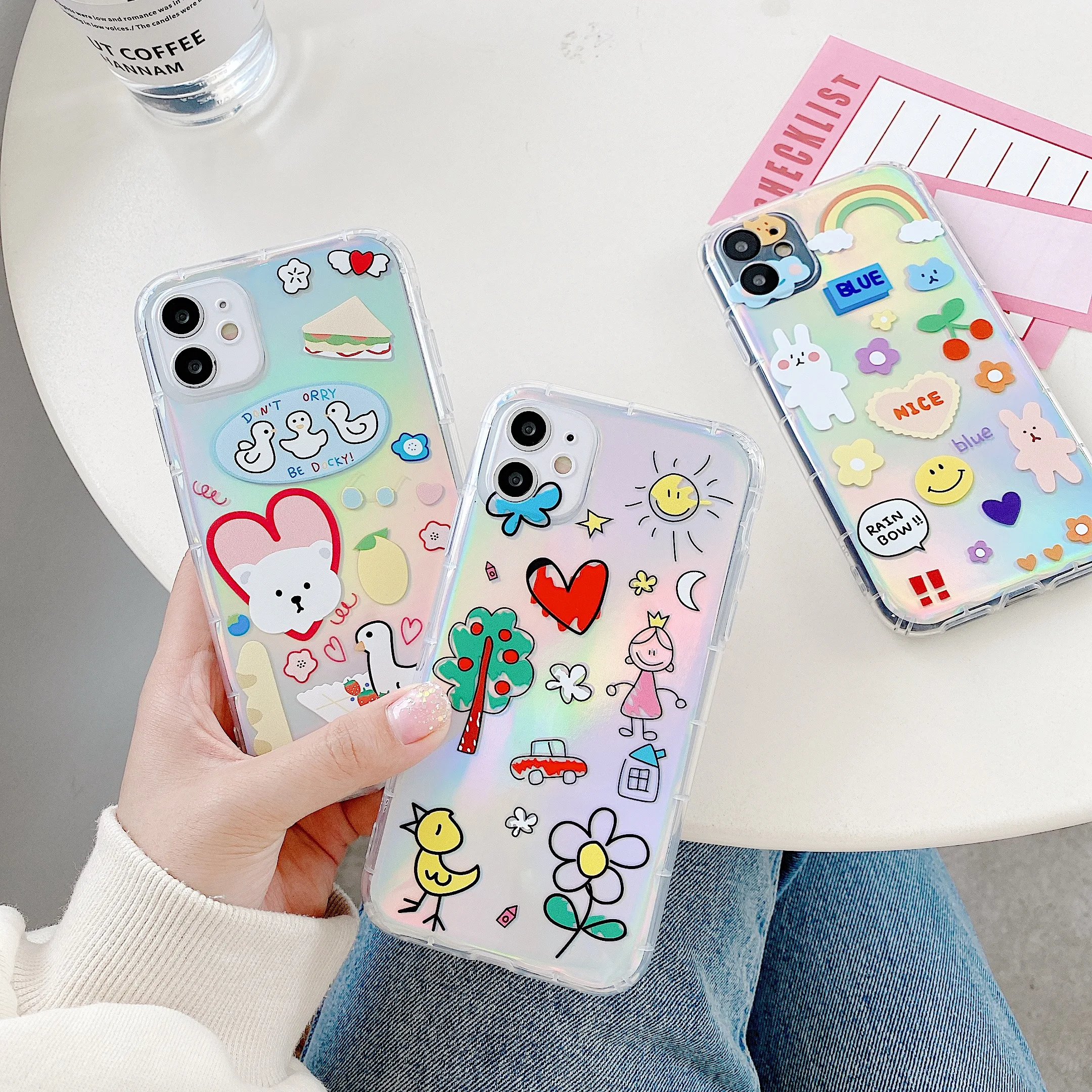 С рисунком из мультфильма &quotМедведь&quot &quotКролик&quot &quotГраффити Живопись чехол