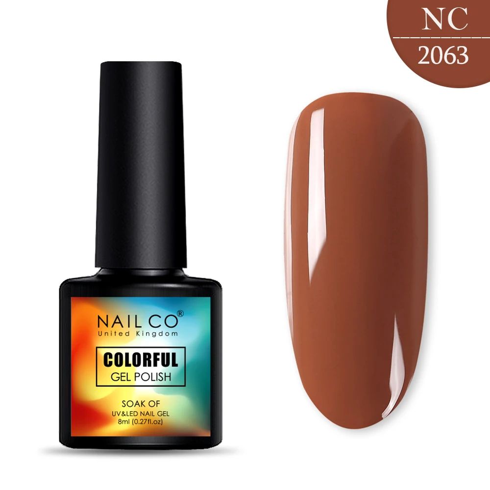 2063 NAILCO, новинка, 8 мл, 130 цветов, светодиодный Гель-лак для ногтей УФ гель для ногтей, салонный домашний лак, Гель-лак, гибридный, впитывающий - Цвет: 2063