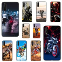 moto cross motorcycle sports phone case for huawei p y nova mate y6 9 7 5 prime mate20 lite nova 3e 3i cover fundas coque