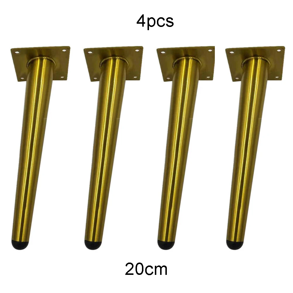 4PCS W/16 Screws Golden Stainless Steel Sofa Legs Cupboard Cabinets Furniture Feet Stand 12/15/20cm Oblique DIY | Дом и сад