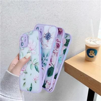 pretty flowers phone case for iphone 13 12 11 pro max 7 8 plus x xr xs max 12mini se2020 transparent matte shockproof back cover