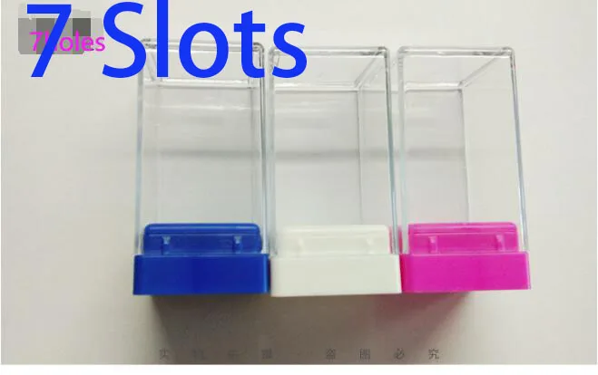 6 7 10 14 20 30 Slots Clear Nail Drill Bit Plastic Storage Box Holder Container Manicure Cutters Display Accessorie | Красота и