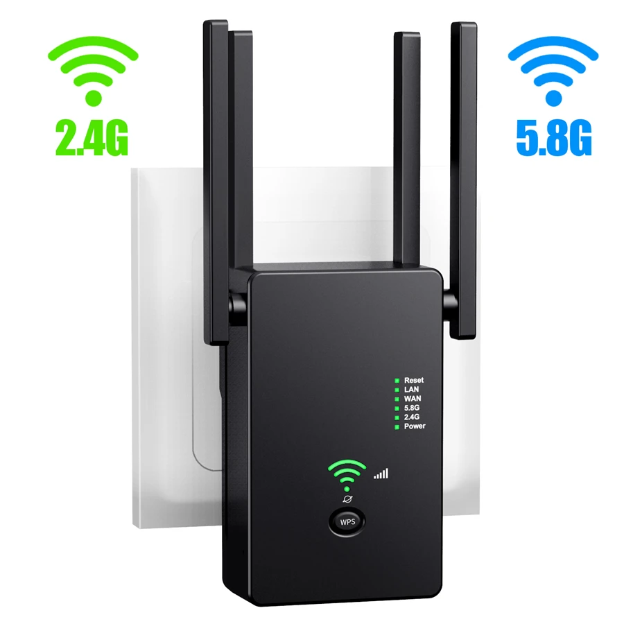 

Wireless WiFi Repeater Extender WAN Wifi Router Dual Brand 2.4G 5.8Ghz 1200Mbps Wi-Fi Amplifier 5Ghz LAN Wi Fi Singal Booster