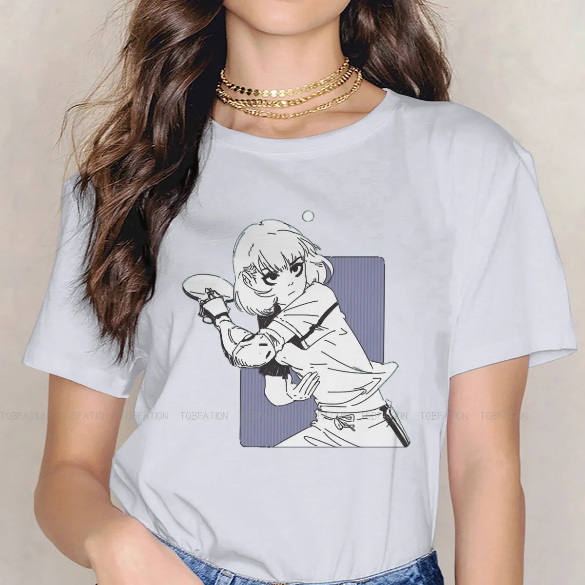 

Classic Unique TShirt for Girl Ping Pong Sport Anime Manga Creative 4XL 5XL Graphic T Shirt Short Sleeve Hot Sale