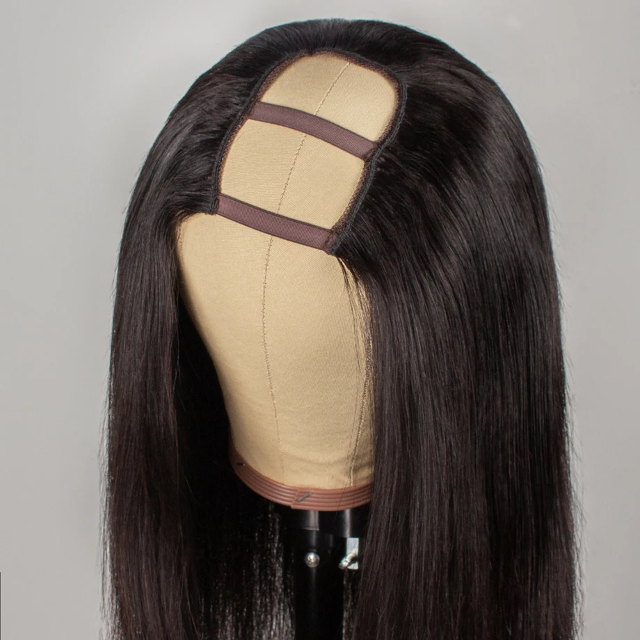 Dollface короткие парики из человеческих волос U часть прямые волосы для черных