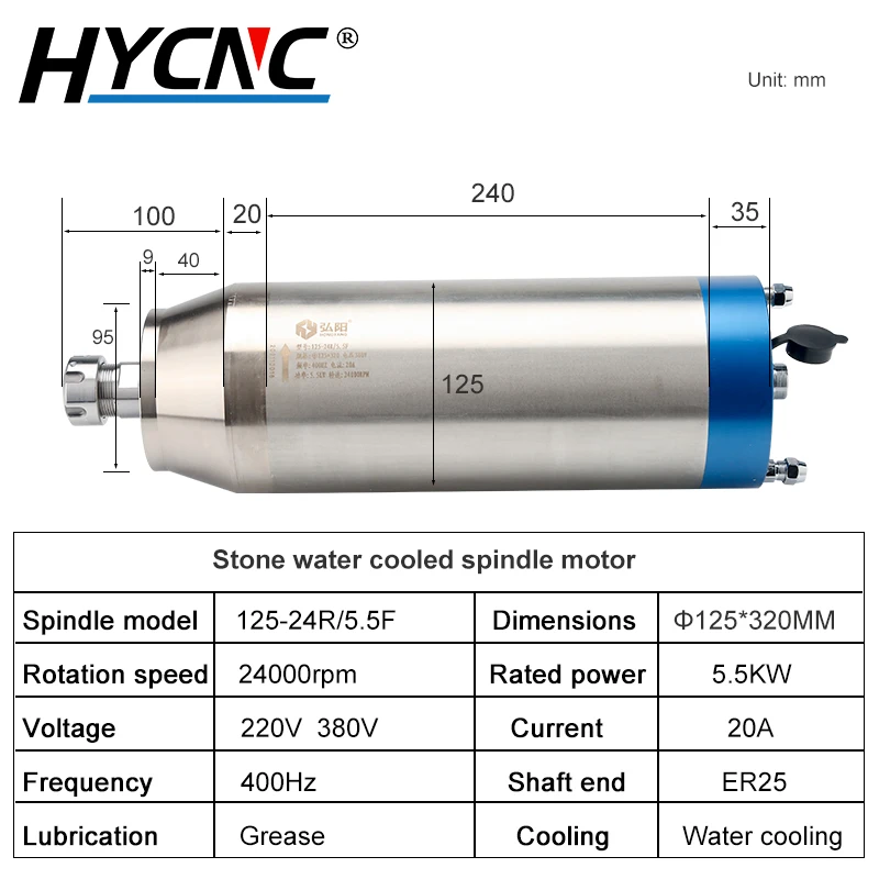 Резьба по камню с ЧПУ 5 кВт 380 В 220 Электродвигатель шпинделя водяным охлаждением