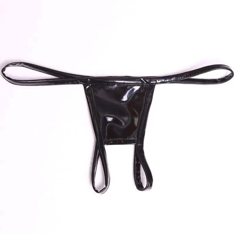 

Women Latex PVC Low Rise G-string Shiny Hollow Out Bandage Panties Sexy Mini Thong T-Back Tight Erotic Lingerie Fashion Thong