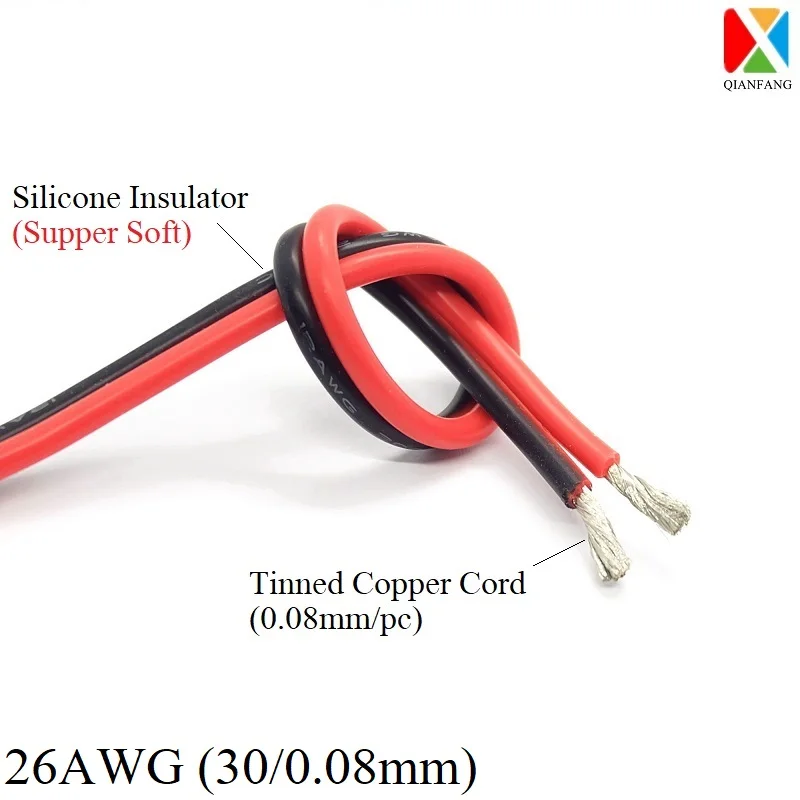 1 м 2Pin удлинитель 18AWG силиконовый супер мягкий медный кабель освещение шнур
