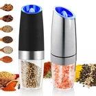 Электрическая мельница для перца с светодиодный светильник набор гравитационная Индукционная мельница для соли и перца мельница для специй кухонный инструмент мельница для соли