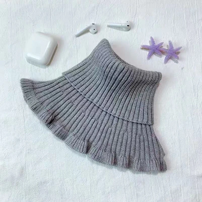 Трикотажный однотонный ложный воротник для женщин теплая водолазка женская