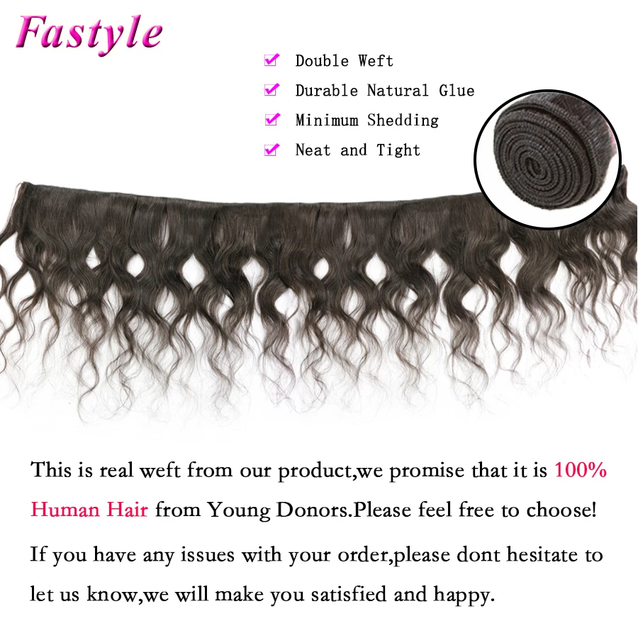 

Fastyle Brazilian Body Wave Hair Bundles Natural Black Color Weave Bundles 3/4 Pieces 10-26 Remy Hair Extensions Drop Shippin