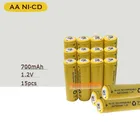 15 x AA 700mAh 1,2 V Quanlity перезаряжаемые батареи NI-CD 1,2 V перезаряжаемые 2A батареи Baterias Bateria 500 раз