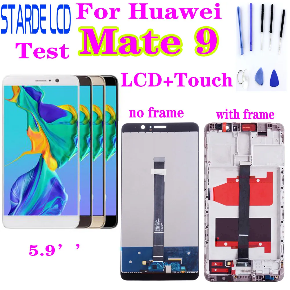 For Huawei Mate 9 LCD Display Touch Screen Digitizer Mate9 With Frame MHA-L09 MHA-L29 Replacement Parts + Tools | Мобильные телефоны
