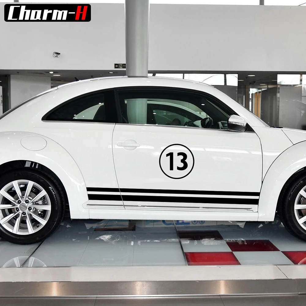 Виниловая наклейка для Volkswagen Beetle набор стильных стикеров на крышу с двойными