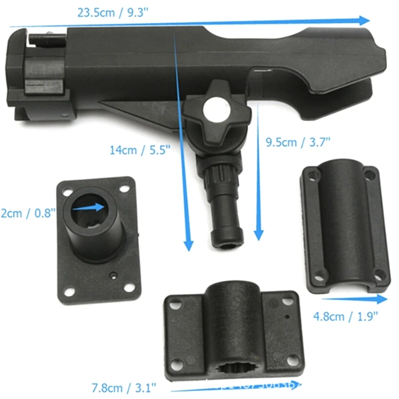 

SEWS-2Pcs Kayak Inflatable Boat Rotatable Fishing Seat Boat Fishing Plastic Fishing Rod Bracket