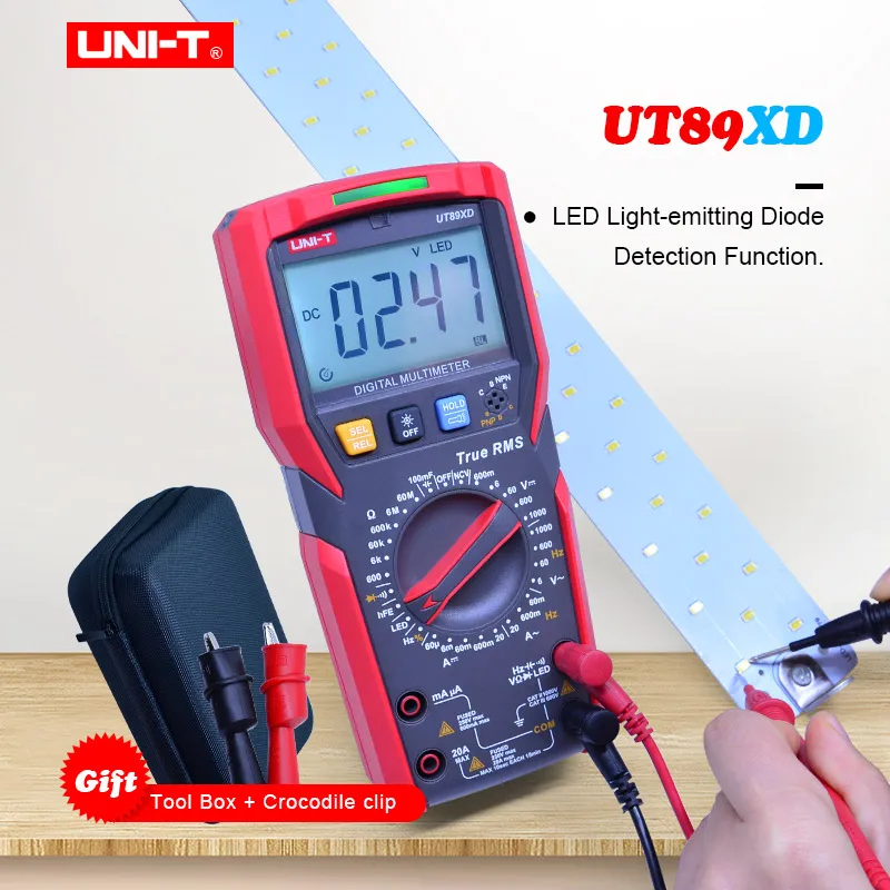 UNI T UT89XD True RMS цифровой мультиметр AC DC Напряжение измеритель тока Емкость