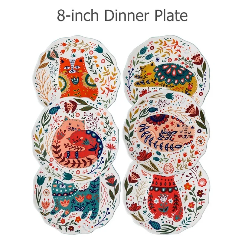 8 дюймов керамические обеденные тарелки тарелка для стейка креативная ручная