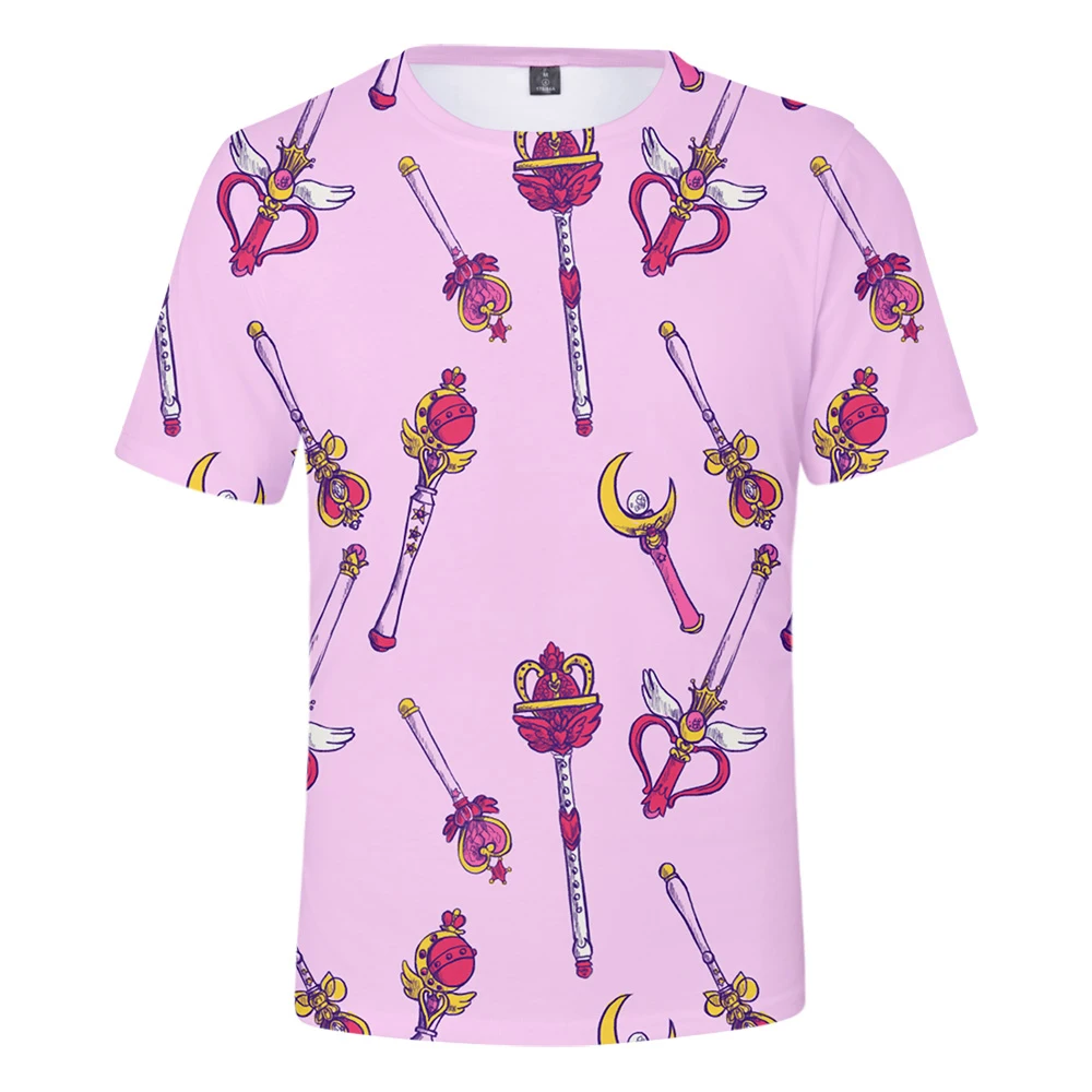 Сейлор Мун 3D футболка женская мода лето мультфильм повседневные моряк футболки с